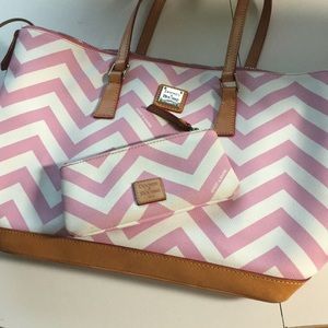 Dooney & Bourke Large Chevron Tote with Free Pouch